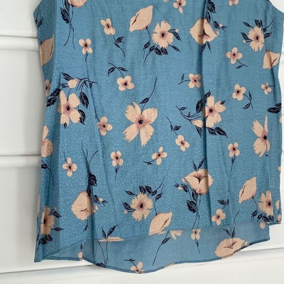 Rebecca Taylor Daniela Silk Blend Sleeveless Floral Blouse Tank Top Blue XS - Picture 9 of 13